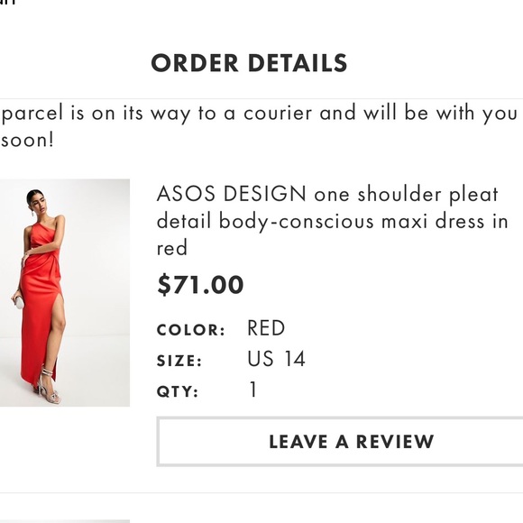 Red ASOS One Shoulder Dress - Picture 4 of 7